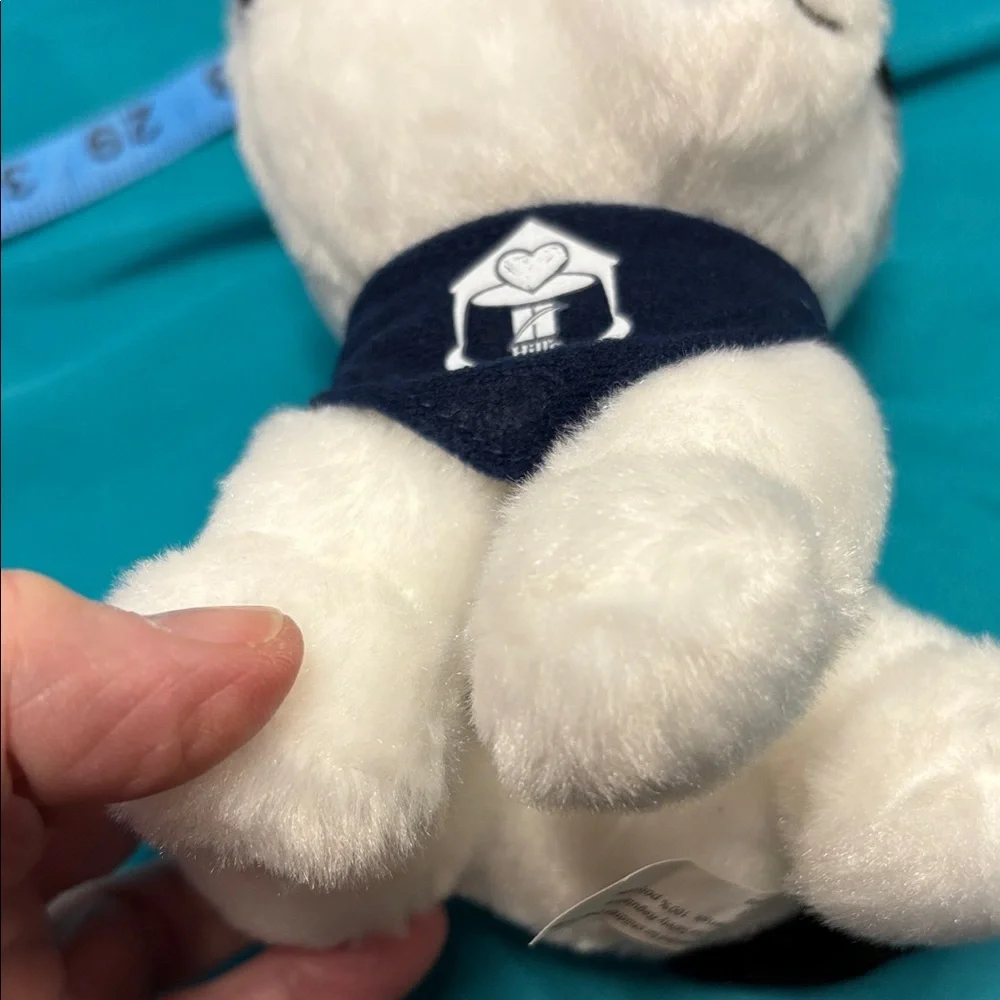 Hills Plush Cat Toy with Navy Bandana - White & Black